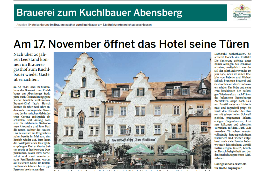 Das Hotel eröffnet seine Türen